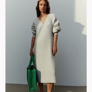 Rib knit midi dress